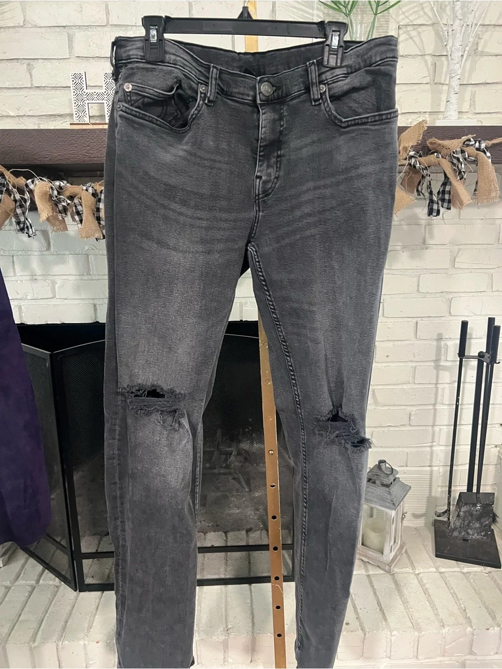 True Religion Men’s Black Washed Skinny Jeans